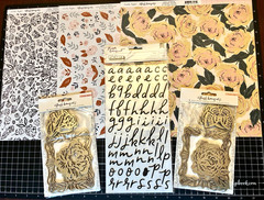 Crate Paper FRESH BOUQUET Wood Veneers, Aster Alpha Stickers, 12×12 Paper LOT