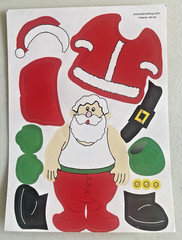 Lot 14 Santa Claus Christmas Build Sticker Sheet Holiday Decor Paper Dolls