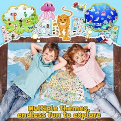 Animal Themes Sticker Collection for Scrapbooking: 64 Sheets & 1800+ Stickers
