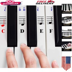 Removable 52-Piece Piano Stickers for All Keyboards – Transparent Vinyl Design