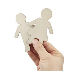 32 Pack Wood People Cutouts Female Male Cutouts Wooden Kids Boy & Girl Hangin…