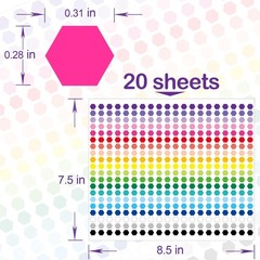 8000 PCS Small Dot Stickers 1/3″ Shaped Stickets 20 Colors Color Coding Labels C