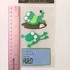 Paperbilss Westrim Crafts Green Hippity-Hop Frog Dimensional Stickers – 3 Pieces