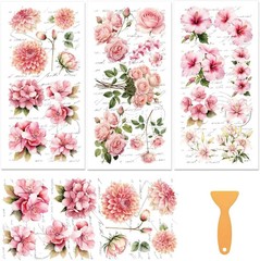 3 Sheets Rub on Transfers for Crafts and Furniture, 5.9″x11.8″ Waterpoof Decoupa