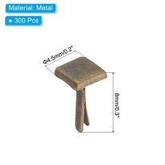 300pcs for Mini Square Metal Paper Clips, Bronze, 0.2″x0.2″