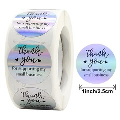 50-500pcs Holographic Thank You Stickers Small Business Package Boutique Labels