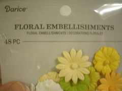 Paper Flowers Card Scrapbook Embellishments – Green Yellow Orange – 3 packs