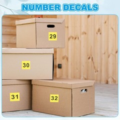 1.5″ Consecutive Number Stickers, 1 Set Self Adhesive Number Decals, Yellow