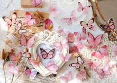 Butterfly Stickers Set (320 Pieces) Transparent Colorful Butterflies Resin Stick
