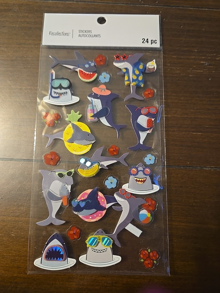 Recollections FUN SHARKS 🦈 Scrapbooking Stickers