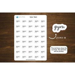 Gym Text Stickers for Planners, Calendars and Bujos | Mini Scripts