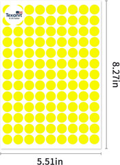 2340 PCS Yellow Circle Dot Stickers 1/2″ round Yard Garage Sale Price Stickers C