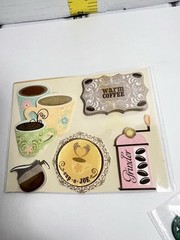 4 pagesKawaii Japan Cafe Puffy Pvc Sticker Sheet Scrapbooking, Diaries, Collect