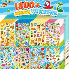 Animal Themes Sticker Collection for Scrapbooking: 64 Sheets & 1800+ Stickers