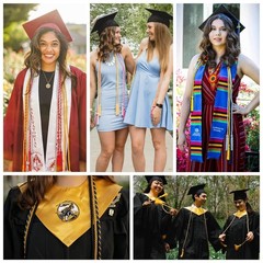 Black and Silver Double Graduation Honor Cords 69 Inches Long Including Tassels