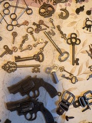 CRAFTERS MUST SEE!! Massive Metal Embellishment Lot For Mixed Media/scrapbooking