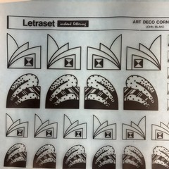 Letraset Dry Rub Transfer Art Deco Corners Full Sheet 3598 New Old Stock