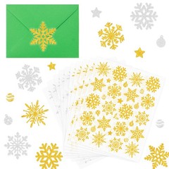 Fancy Land Christmas Envelope Seal Stickers Glitter Snowflake Sticker Xmas Go…