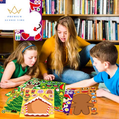 8 Sheets Christmas Puzzle Stickers Create Your Own Santa Claus DIY Make-A-Face K