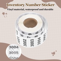 0.8×1.6″ Inventory Sticker, 2 Roll 3001-4000 & 4001-5000 Number Label 2000 Tags