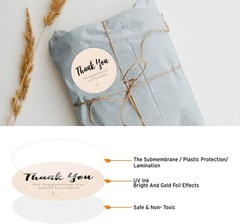 Bulk 4000 Gold Foil Thank You Stickers – 1.5 Inch Rolls for Small Businesses