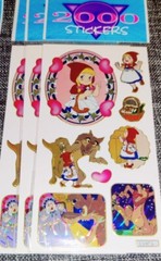 Little Red Riding Hood Fairy Tale Theme Stickers 9 Sheets Big Bad Wolf NOS