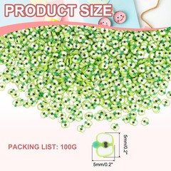 Polymer Clay Slices, 100g Green Apple Slice Fruit Art Slices, Green