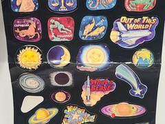 Glow In Dark Sticker Zodiac Space Poster Vintage 1988 Scholastic + Bonus Tags