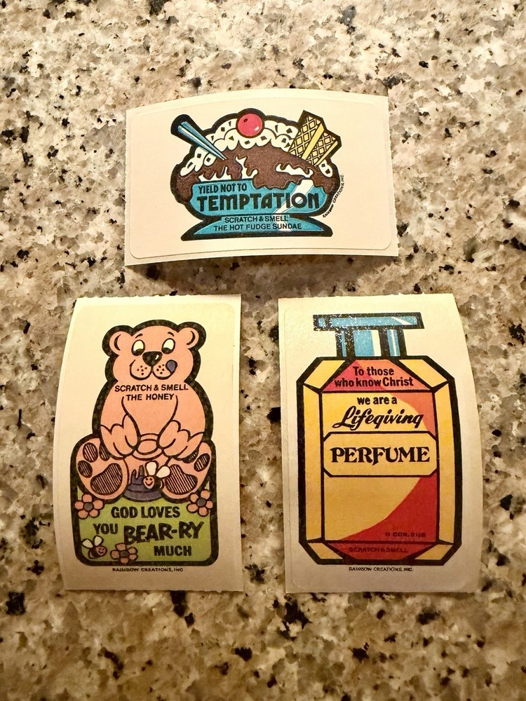 Vintage 80s Stickers Rainbow Creations Scratch And Sniff Hot Fudge Honey Perfume