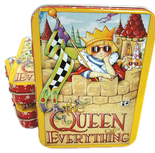 Mary Engelbreit Collectible Tin + 12 Vinyl Stickers Tin #4 Queen of Everything