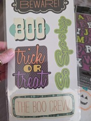 Studio G Halloween Scrapbook Kit Lot 6PC Chipboard Stickers Gems Pumpkin