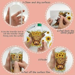 8pcs Flower and Bee DTF Cup Wraps Winter UV DTF Transfer Waterproof Sticker f…