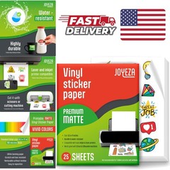 Inkjet Printable Vinyl Sticker Paper 25 Sheets Waterproof Tear Resistant Quality