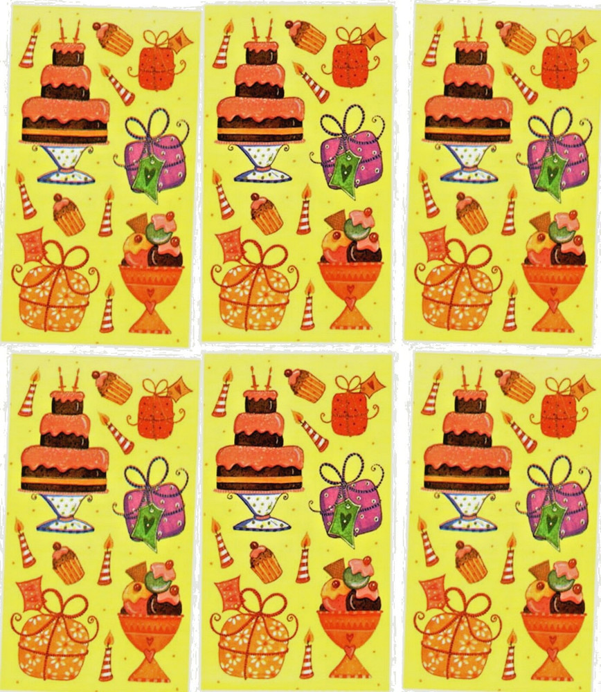 Frances Meyer Birthday Treats Cupcake Cake Candles Scrapbook Stickers! 6 Sheets