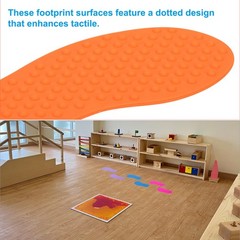 8 Pairs Feet Markers for Classroom Plastic Floor Foot Shaped Markers Orange