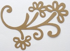 (3) FLORAL FLOURiSH – Style 2 – Accent Swirl Bare Chipboard Die Cuts – 5″