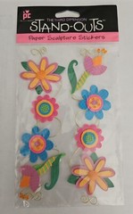 Provo Craft Stand-outs Paper Sculpture Stickers-Funky Floral Border, NIP