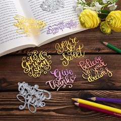 Unique Word Die Cuts Set for Scrapbooking & Card Making – 6 Inspirational Words