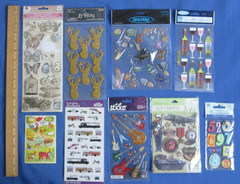 #27 Lot-9 Sheets Stickers Marines Wine Deer Music Firetruck Farm Scrapbook DIY