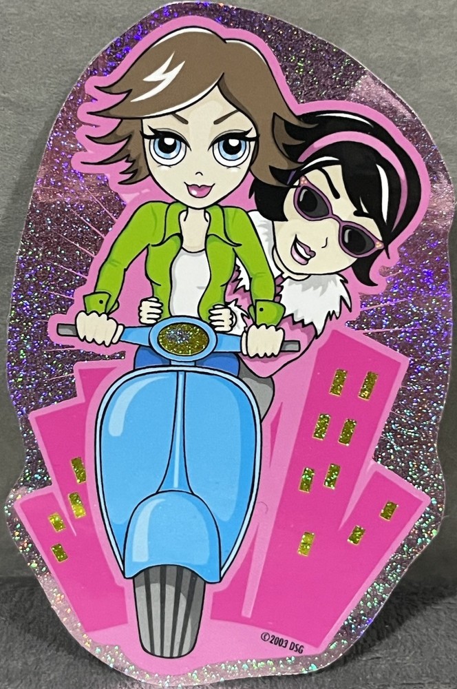Vintage Very Rare Lisa Frank Stick Motorized Scooter Riding City Metro Girls