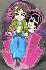 Vintage Very Rare Lisa Frank Stick Motorized Scooter Riding City Metro Girls