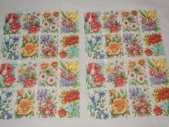 Victorian Style Floral Flowers Die Cut Scrap PZB Germany Reproduction 2 sheets