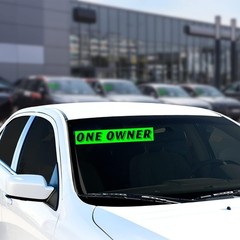 High-Visibility One Owner Windshield Stickers 12-Pack Made in USA 14.5″ x 2.75″