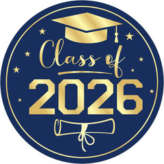 Class of 2026 Graduation Stickers – 60 Self-Adhesive Cap Seal Labels