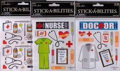 The Paper Studio Stickabilities MEDICAL Themed Stickers~U Choose! Quick Ship