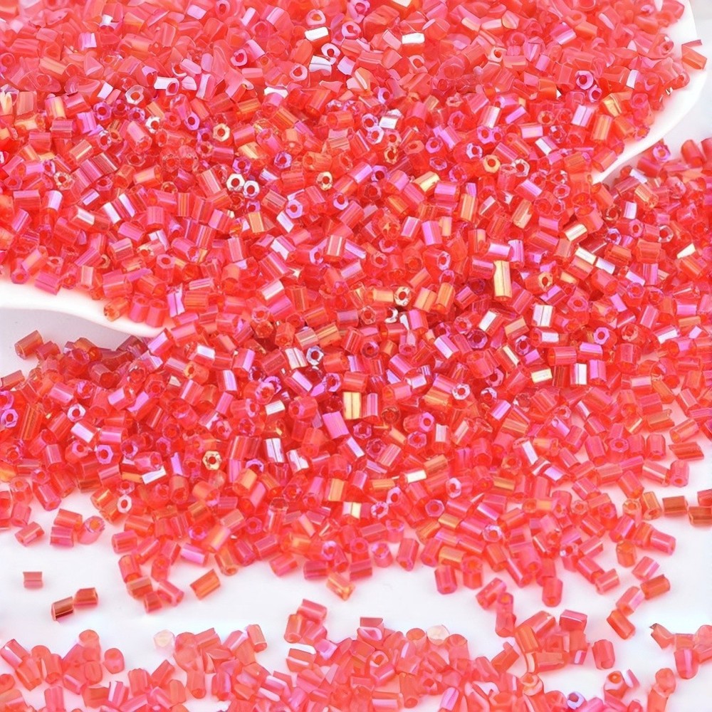 5000 Glass Tube Bugle Beads 2X2mm Transparent Color Choice + Storage Box