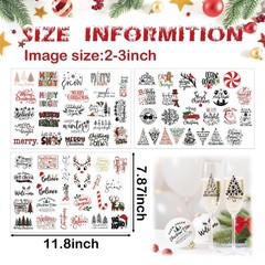 71Pcs Christmas Word Decals Rub on Transfer Stickers for Crafts Vinyl Waterpr…