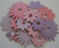{12} PiNK & LAVENDER – Shimmery Layering FLOWERS Chipboard Die Cuts