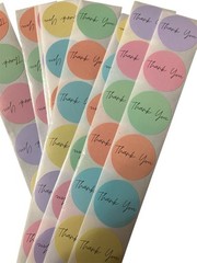 100 Thank You Stickers Colorful Pastel Party Favor Gift Supplies Free Shipping