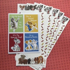 Vintage Suzy Zoo Wags Whiskers Dog Stationery & Puppy Cat Sticker Sheet Lot